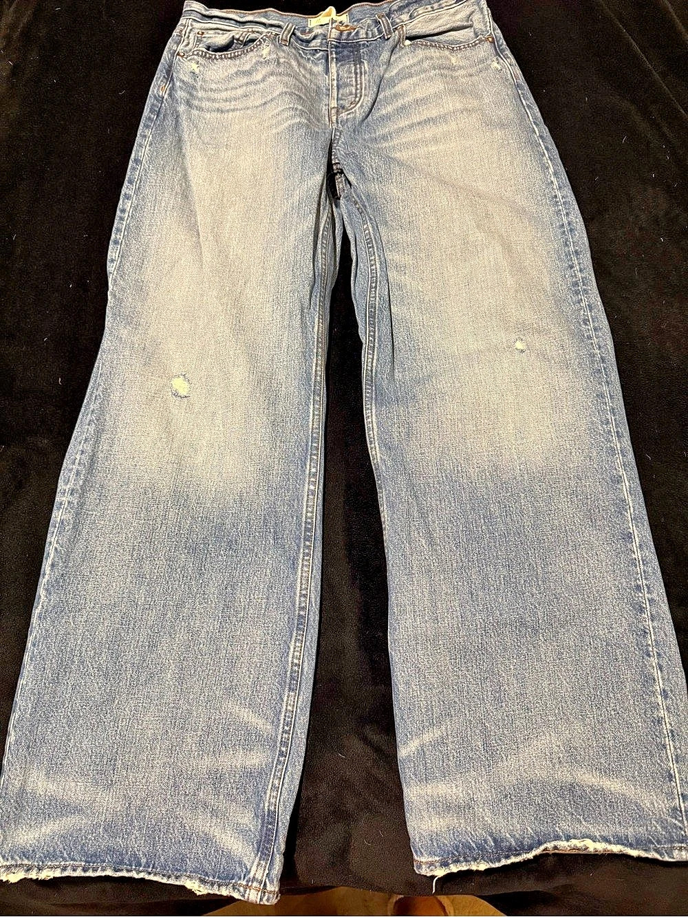Madewell Low-Slung Baggy Wide Leg Jeans Waist 29 in Blue